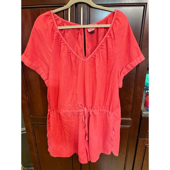 Universal Thread Pants - Universal Thread Women's Coral Short Romper Linen Blend Size XL